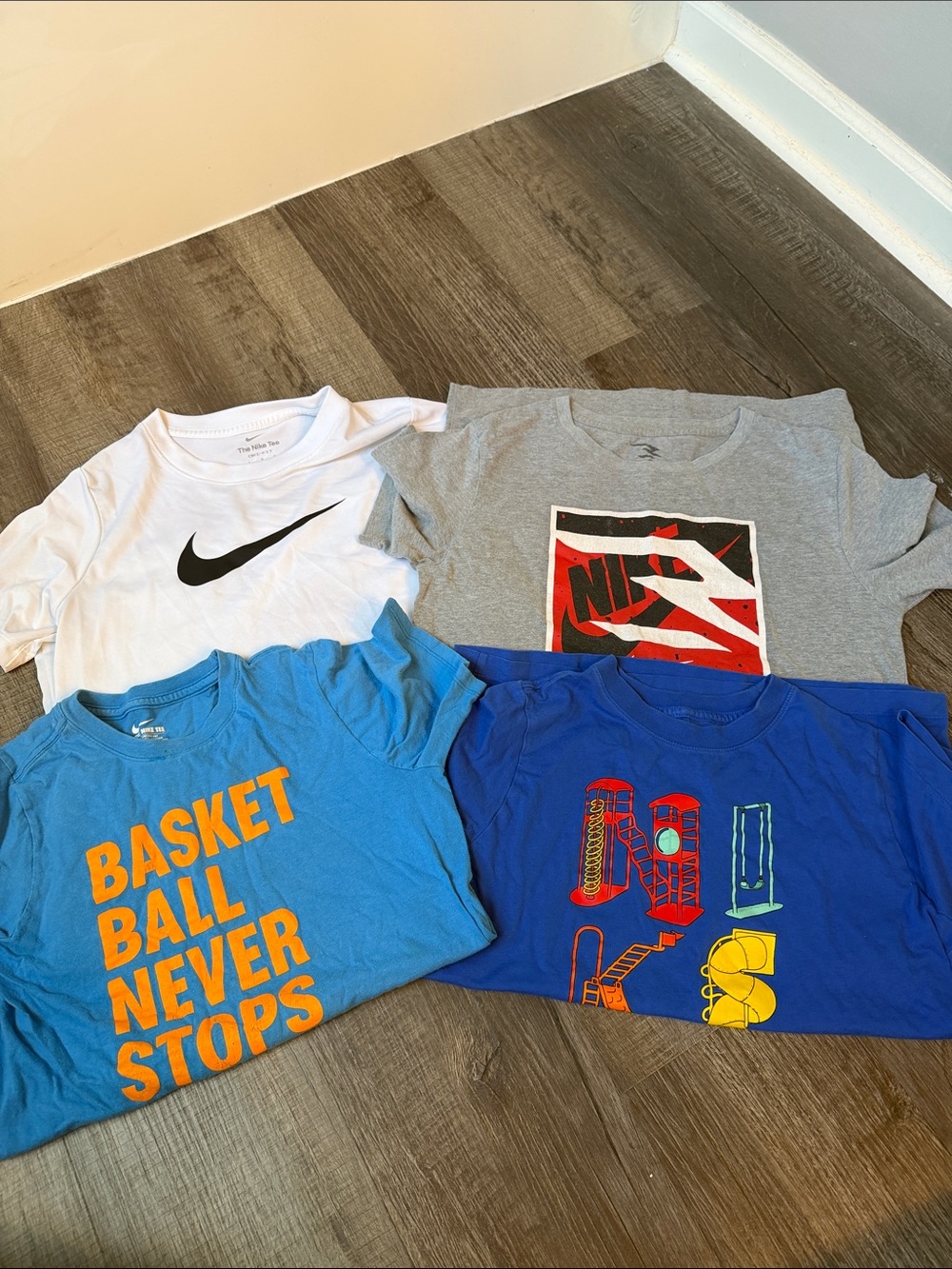 Nike Kids Short-Sleeve Tees - White, Gray, Light Blue, Royal Blue